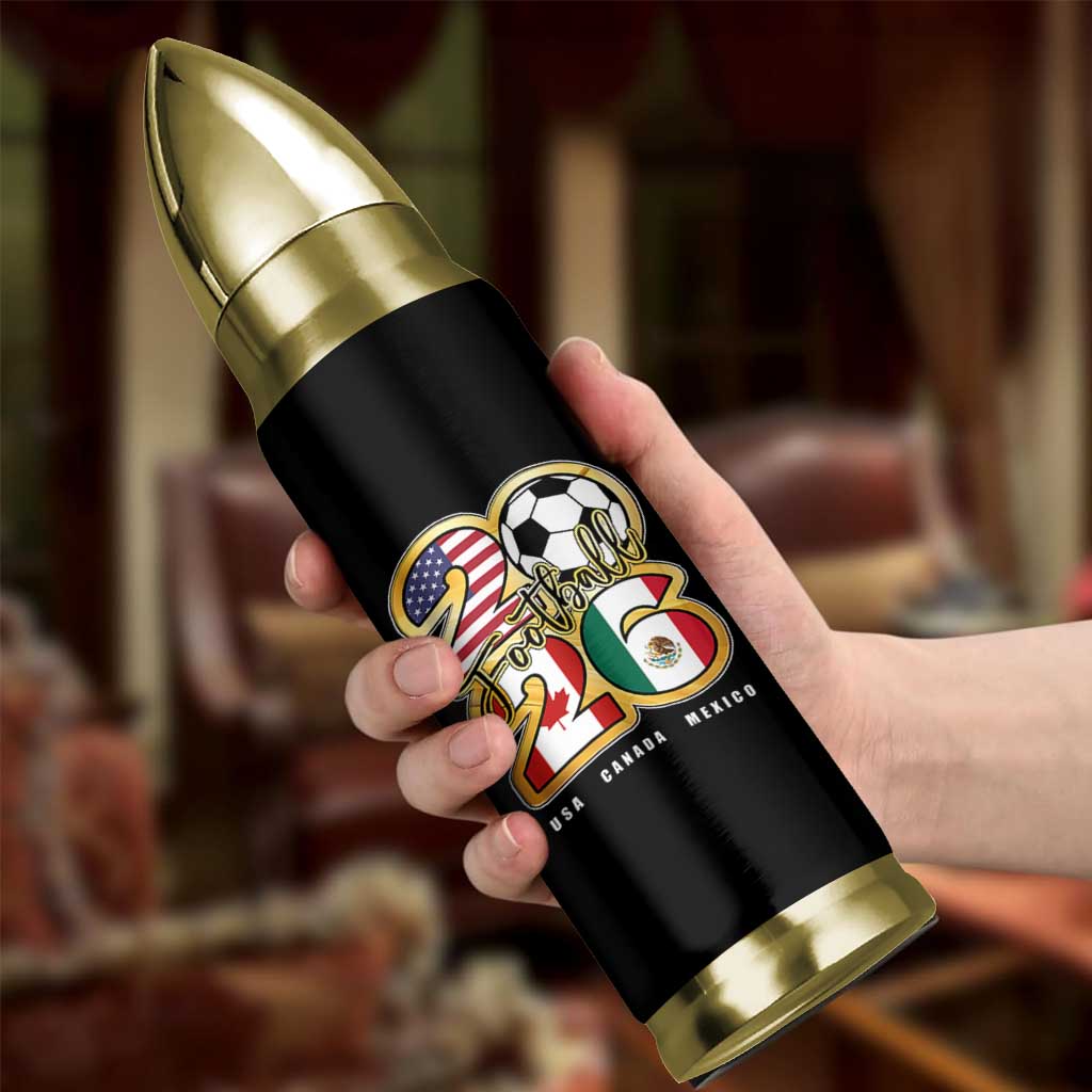 Soccer Football Lover Bullet Tumbler USA Canada Mexico Pride 2026