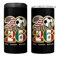 Soccer Football Lover 4 in 1 Can Cooler Tumbler USA Canada Mexico Pride 2026