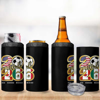 Soccer Football Lover 4 in 1 Can Cooler Tumbler USA Canada Mexico Pride 2026