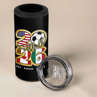 Soccer Football Lover 4 in 1 Can Cooler Tumbler USA Canada Mexico Pride 2026