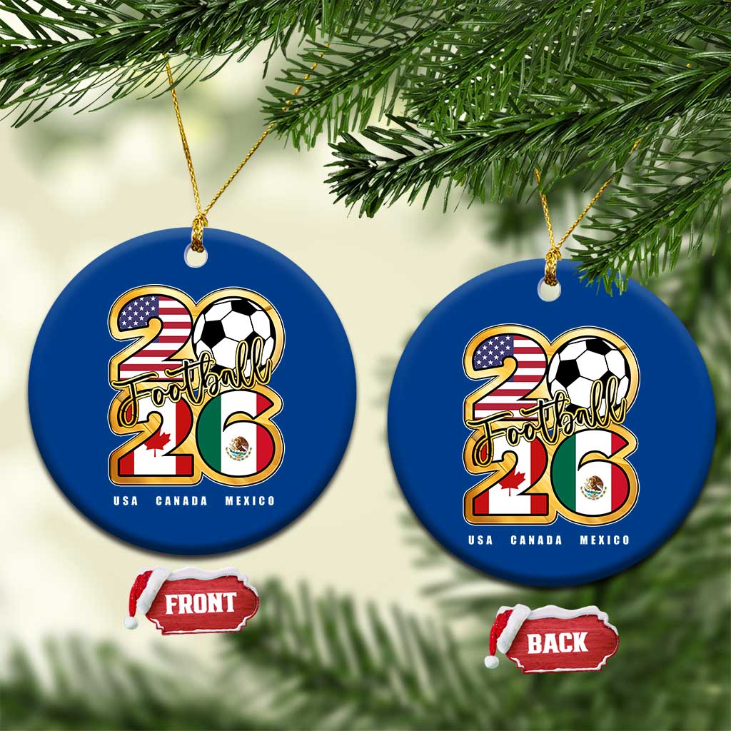 Soccer Football Lover Ceramic Ornament USA Canada Mexico Pride 2026