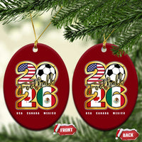 Soccer Football Lover Ceramic Ornament USA Canada Mexico Pride 2026