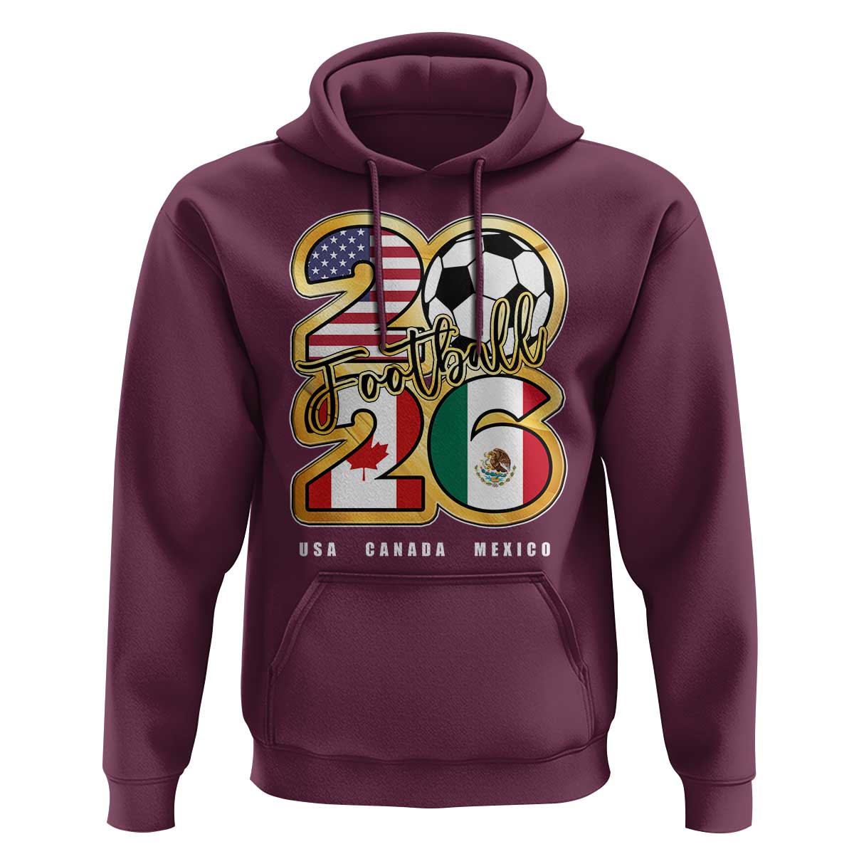 Soccer Football Lover Hoodie USA Canada Mexico Pride 2026