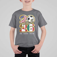 Soccer Football Lover T Shirt For Kid USA Canada Mexico Pride 2026