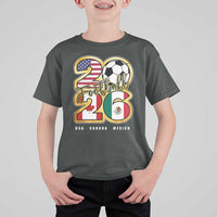 Soccer Football Lover T Shirt For Kid USA Canada Mexico Pride 2026