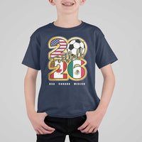 Soccer Football Lover T Shirt For Kid USA Canada Mexico Pride 2026