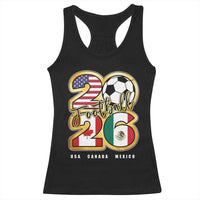 Soccer Football Lover Racerback Tank Top USA Canada Mexico Pride 2026