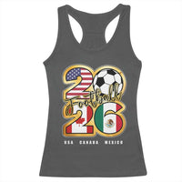 Soccer Football Lover Racerback Tank Top USA Canada Mexico Pride 2026