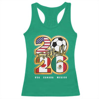 Soccer Football Lover Racerback Tank Top USA Canada Mexico Pride 2026