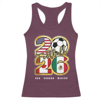 Soccer Football Lover Racerback Tank Top USA Canada Mexico Pride 2026