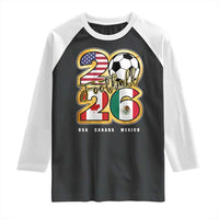 Soccer Football Lover Raglan Shirt USA Canada Mexico Pride 2026