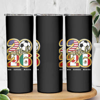 Soccer Football Lover Skinny Tumbler USA Canada Mexico Pride 2026