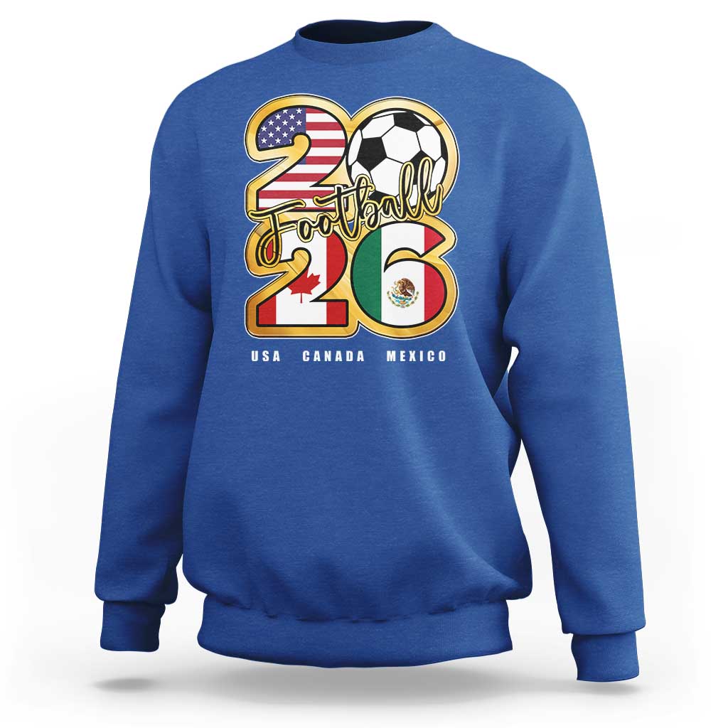 Soccer Football Lover Sweatshirt USA Canada Mexico Pride 2026