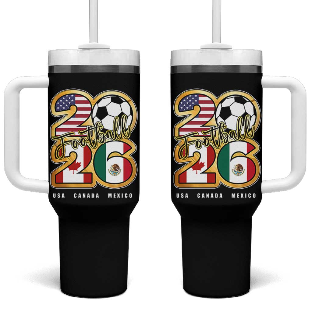 Soccer Football Lover Tumbler With Handle USA Canada Mexico Pride 2026