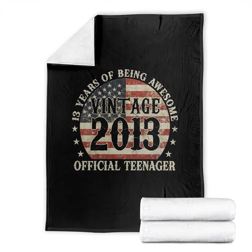 13th Birthday 2026 Throw Blanket Vintage 2013 Official Teenager 13 Years Of Being Awesome - Wonder Print Shop
