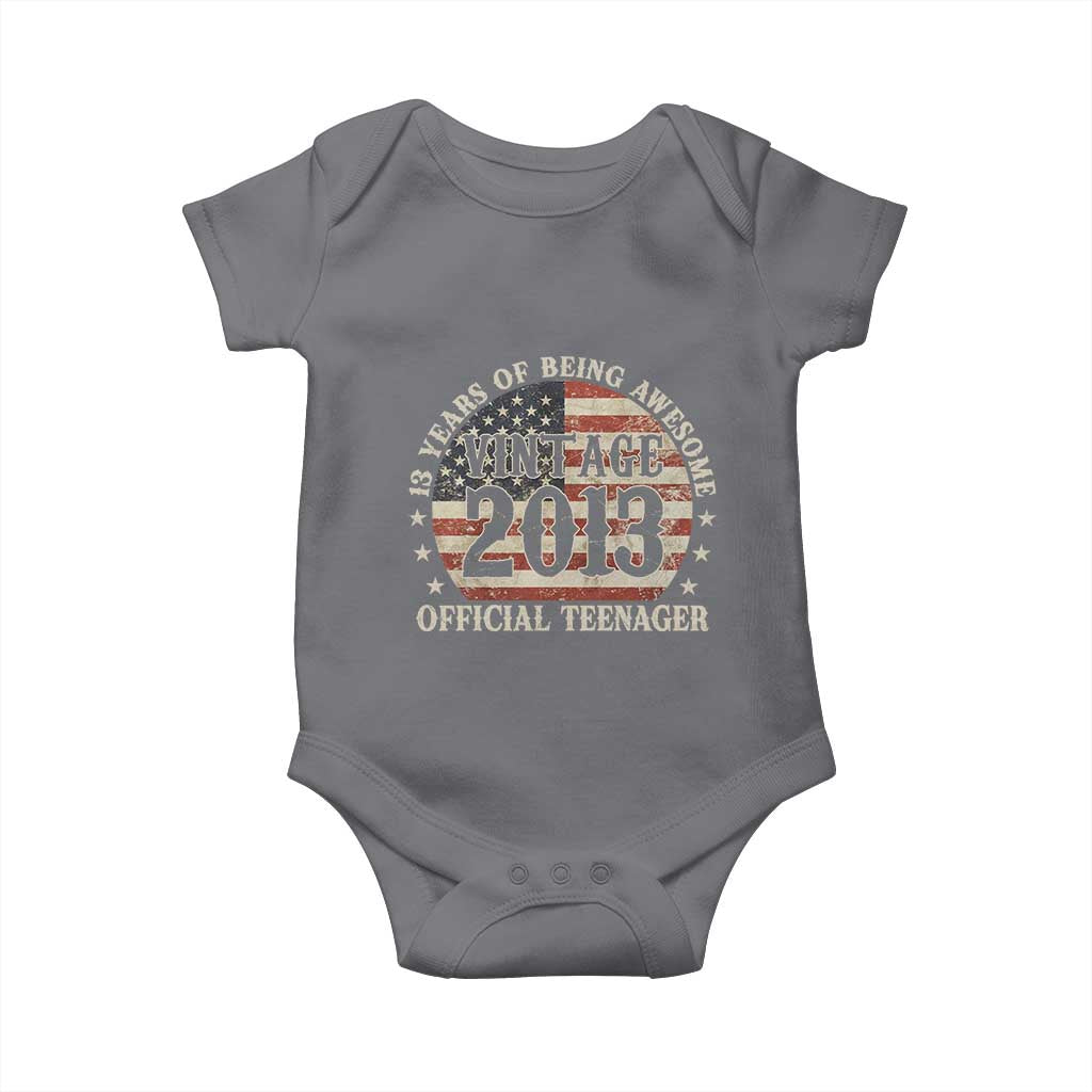 13th Birthday 2026 Baby Onesie Vintage 2013 Official Teenager 13 Years Of Being Awesome - Wonder Print Shop