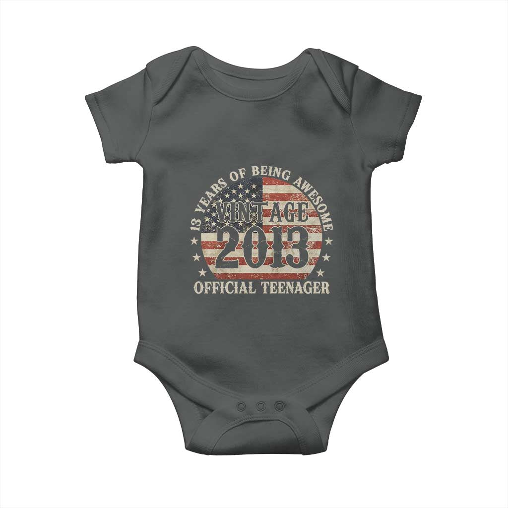 13th Birthday 2026 Baby Onesie Vintage 2013 Official Teenager 13 Years Of Being Awesome - Wonder Print Shop