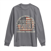13th Birthday 2026 Long Sleeve Shirt Vintage 2013 Official Teenager 13 Years Of Being Awesome - Wonder Print Shop