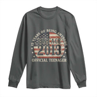 13th Birthday 2026 Long Sleeve Shirt Vintage 2013 Official Teenager 13 Years Of Being Awesome - Wonder Print Shop