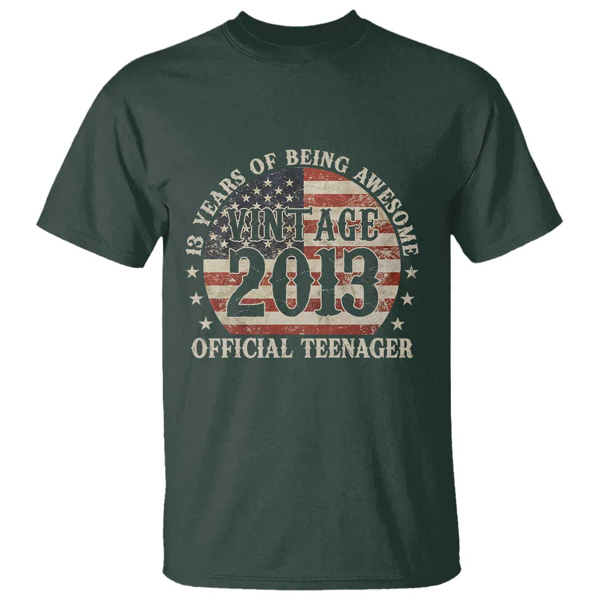 13th Birthday 2026 T Shirt Vintage 2013 Official Teenager 13 Years Of Being Awesome - Wonder Print Shop