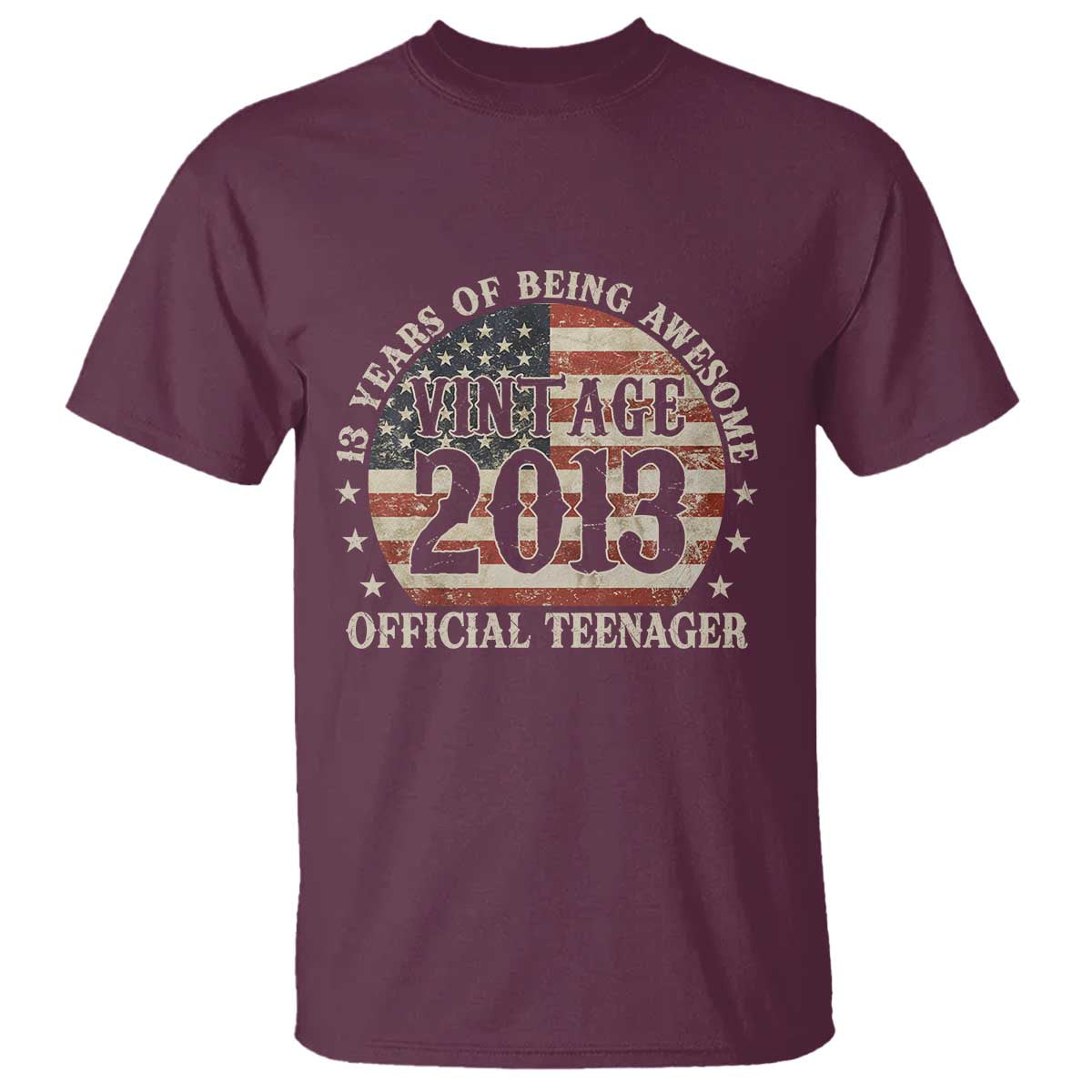13th Birthday 2026 T Shirt Vintage 2013 Official Teenager 13 Years Of Being Awesome - Wonder Print Shop