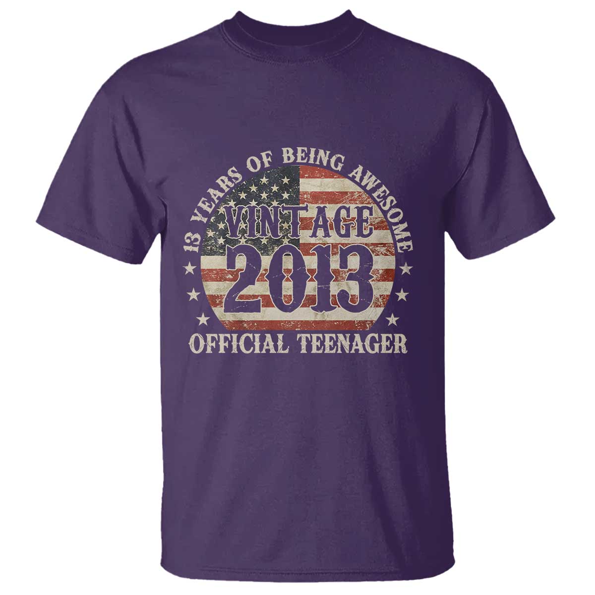 13th Birthday 2026 T Shirt Vintage 2013 Official Teenager 13 Years Of Being Awesome - Wonder Print Shop