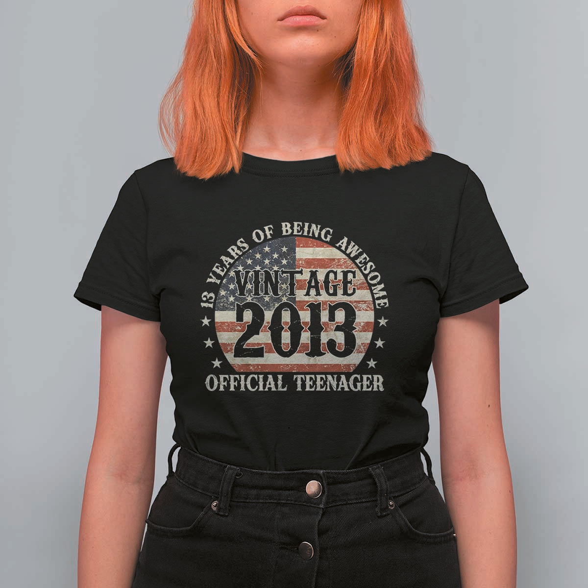 13th Birthday 2026 T Shirt For Women Vintage 2013 Official Teenager 13 Years Of Being Awesome - Wonder Print Shop