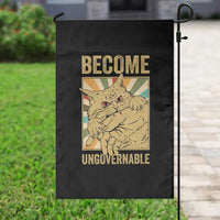 Become Ungovernable Cat Garden Flag Funny Retro Cat Bite Horror Anime - Wonder Print Shop