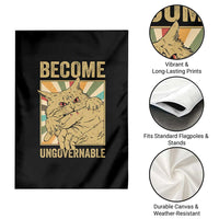 Become Ungovernable Cat Garden Flag Funny Retro Cat Bite Horror Anime - Wonder Print Shop