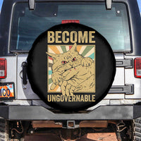 Become Ungovernable Cat Spare Tire Cover Funny Retro Cat Bite Horror Anime - Wonder Print Shop