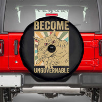 Become Ungovernable Cat Spare Tire Cover Funny Retro Cat Bite Horror Anime - Wonder Print Shop