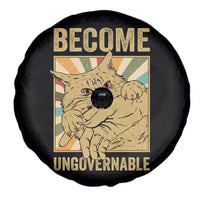 Become Ungovernable Cat Spare Tire Cover Funny Retro Cat Bite Horror Anime - Wonder Print Shop