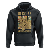 Become Ungovernable Cat Hoodie Funny Retro Cat Bite Horror Anime - Wonder Print Shop