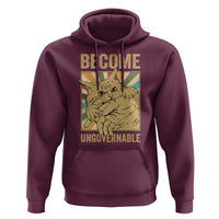 Become Ungovernable Cat Hoodie Funny Retro Cat Bite Horror Anime - Wonder Print Shop