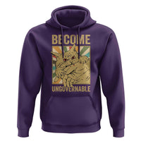 Become Ungovernable Cat Hoodie Funny Retro Cat Bite Horror Anime - Wonder Print Shop
