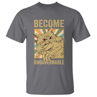 Become Ungovernable Cat T Shirt Funny Retro Cat Bite Horror Anime - Wonder Print Shop