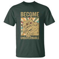 Become Ungovernable Cat T Shirt Funny Retro Cat Bite Horror Anime - Wonder Print Shop
