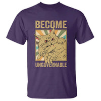 Become Ungovernable Cat T Shirt Funny Retro Cat Bite Horror Anime - Wonder Print Shop
