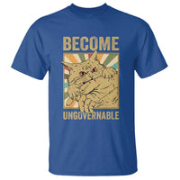 Become Ungovernable Cat T Shirt Funny Retro Cat Bite Horror Anime - Wonder Print Shop