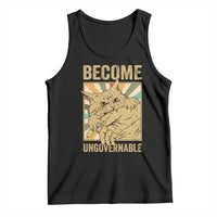 Become Ungovernable Cat Tank Top Funny Retro Cat Bite Horror Anime - Wonder Print Shop