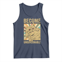 Become Ungovernable Cat Tank Top Funny Retro Cat Bite Horror Anime - Wonder Print Shop