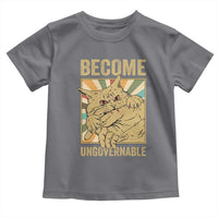 Become Ungovernable Cat Toddler T Shirt Funny Retro Cat Bite Horror Anime - Wonder Print Shop