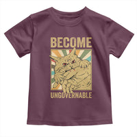 Become Ungovernable Cat Toddler T Shirt Funny Retro Cat Bite Horror Anime - Wonder Print Shop