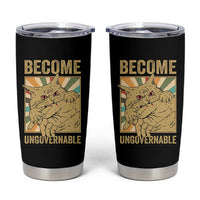 Become Ungovernable Cat Tumbler Cup Funny Retro Cat Bite Horror Anime - Wonder Print Shop