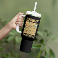 Become Ungovernable Cat Tumbler With Handle Funny Retro Cat Bite Horror Anime - Wonder Print Shop