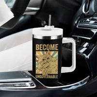 Become Ungovernable Cat Tumbler With Handle Funny Retro Cat Bite Horror Anime - Wonder Print Shop