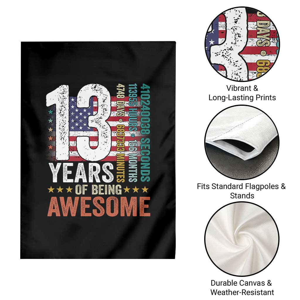 Funny 13th Birthday Garden Flag 13 Years 156 Months Of Being Awesome American Flag - Wonder Print Shop