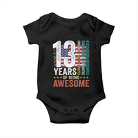Funny 13th Birthday Baby Onesie 13 Years 156 Months Of Being Awesome American Flag - Wonder Print Shop