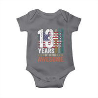 Funny 13th Birthday Baby Onesie 13 Years 156 Months Of Being Awesome American Flag - Wonder Print Shop