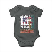 Funny 13th Birthday Baby Onesie 13 Years 156 Months Of Being Awesome American Flag - Wonder Print Shop